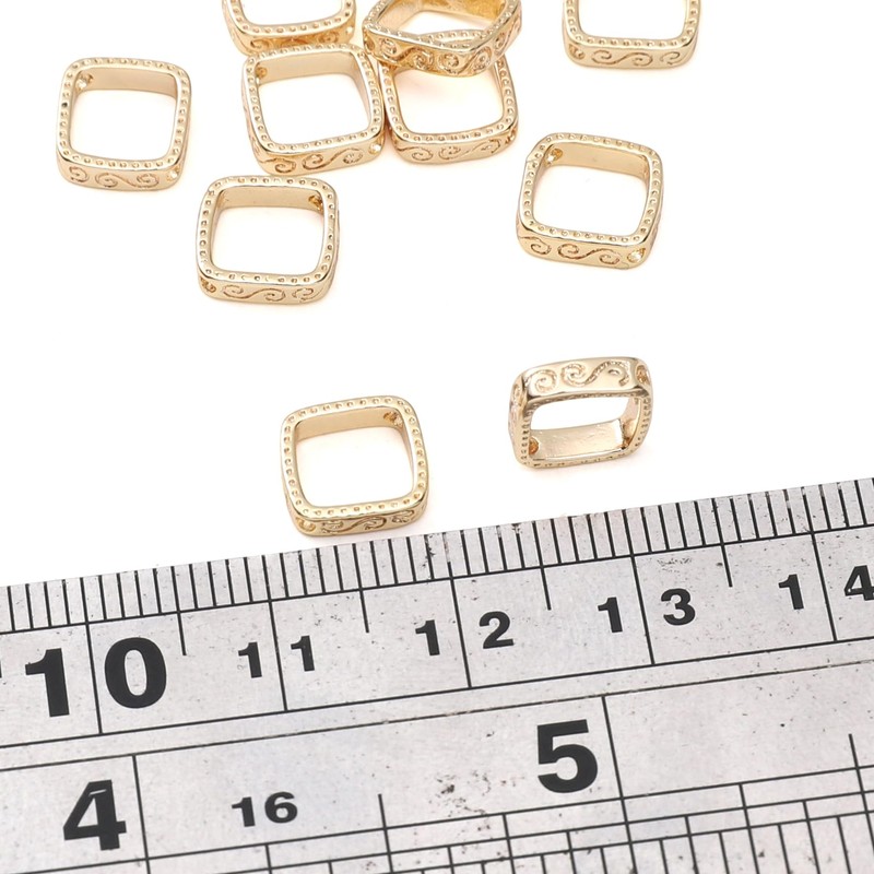 18K Real Gold Plated Non-Tarnish Double Hole Linking Rings 9.5x9.5mm