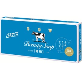 Cow Brand Blue Box Bath Size 4.6 oz (130 g) x 6 Soap, Jasmine Flower Scent, 4.6 oz (130 g) (x6)