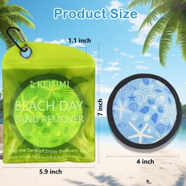 KEISIMI Sand Remover for Beach - Talc-Free & Reusable Sand Remover with Natural Ingredients, Beach Vacation Essentials for Kids Women, Must-Have Accessories for Summer Trips-Turtle