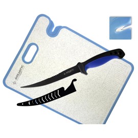 Pro 3-in-1 Set: 6.5” Fish Fillet/Boning Knife - 12” Non-slip Cutting Board - Ceramic Knife Sharpener