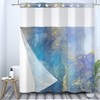 Ttincceer Shower Curtain Waterproof Hookless Design Double Fabric Blue Purple