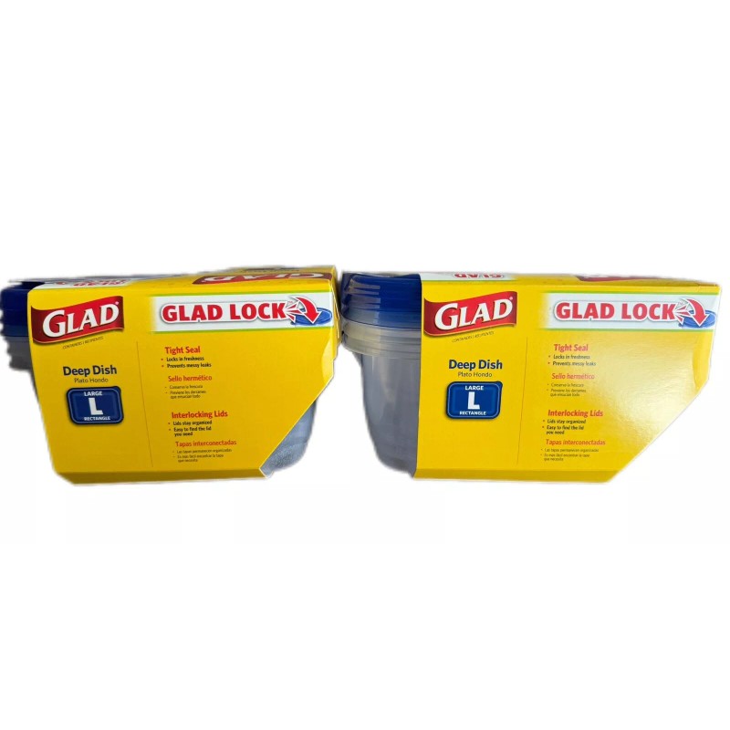 Reg (2) 3 Pack Sets Of Glad Lock 64 oz