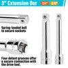 DURATECH Stubby Ratchet Set, 3-IN-1 Ratchet Handle, with 2 Extension