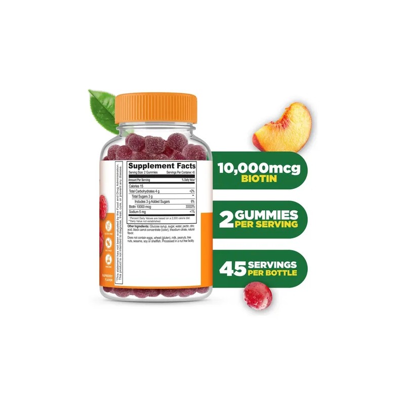 Lifeable Gummies Biotina 10000mcg Para Adolescentes N/a