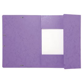 Exacompta Document Wallet 17115H (Manila Cardboard DIN A4 Maxi, Elastic, 3 Flaps 425g (Purple)