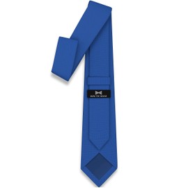 Bow Tie House - Corbata de gabardina mate para hombre, color liso, diseño clásico, 13 Natural Blue, Wide - 3.35" wide