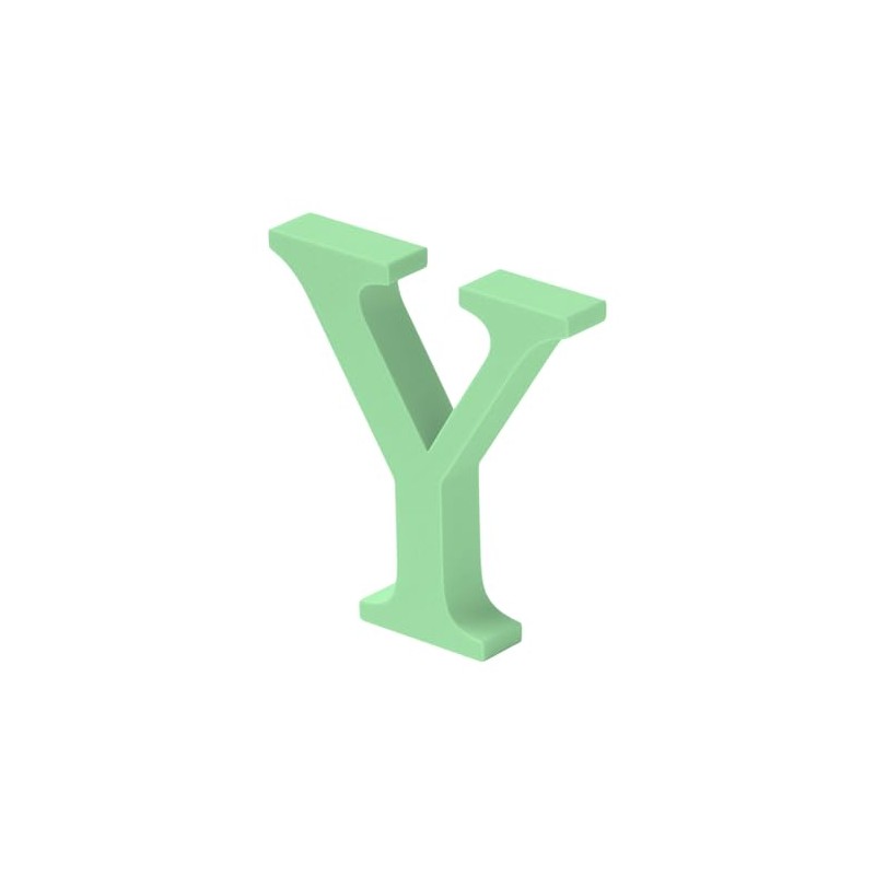 10cm Alphabet Letter Green Clarity Canvas Initial Object (Y)
