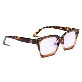 FEISEDY Retro Square Blue Light Blocking Reading Glasses Anti Glare Digital Eyestrain Reader B2479 Leopard 3.0x