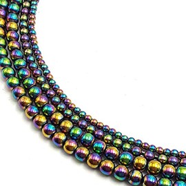 Rainbow Hematite Smooth Round Size 4mm 15.5" Strand (4mm)