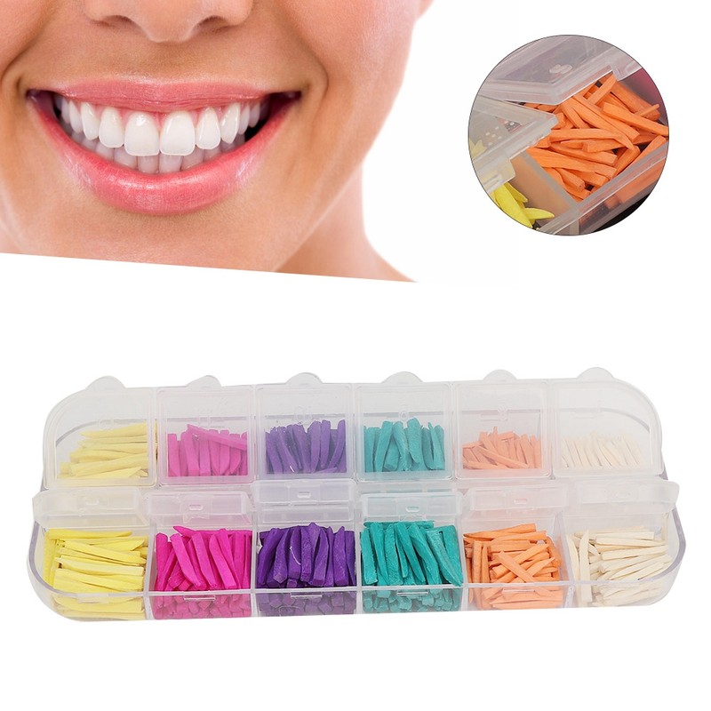 Colorful Dental Restoration Interdental Composite Contoured Wooden Wedges (600pcs)