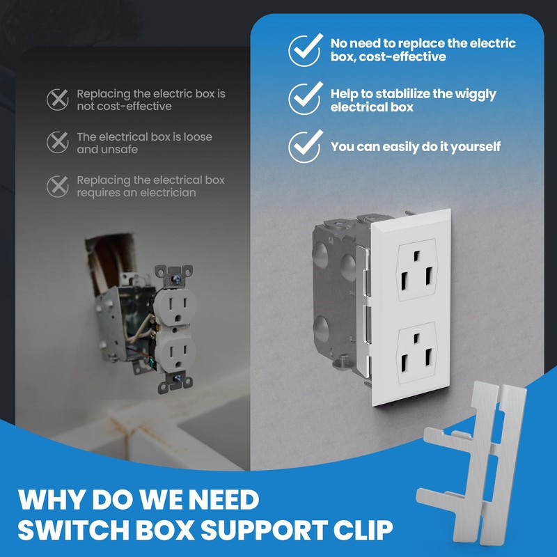 MooxHAI 30 Pcs Switch Box Straps on Electrical Outlet Repair