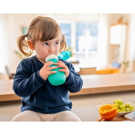 Squeasy Snacker (Wasser), 160 ml, Silikon, wiederverwendbar, für Kompott und Pürees, frei von BPA, PVC und Phthalaten