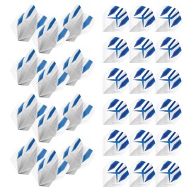 WINMAU Prism Alpha Design Extra Thick Dart Flights - 10 sets per pack (30 dart flights in total) (Blue & White)