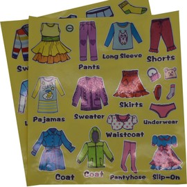 Maydahui 2 Sheets（31 Count）Dresser Clothing Decals 11 inch Boys Girls Clothing Sort Wall Sticker Removable Clothes Classification Label for Wardrobe Drawer Organizing Home Bedroom Decoration