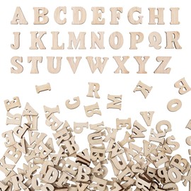 Nogeqi 200 Stück Holzbuchstaben Klein A-Z Set, 15mm Natürliche Buchstaben Holz Zum Basteln, Kleine Holzbuchstaben Dick Holzzahlen Klein Aus Holz für Lernen Dekoration