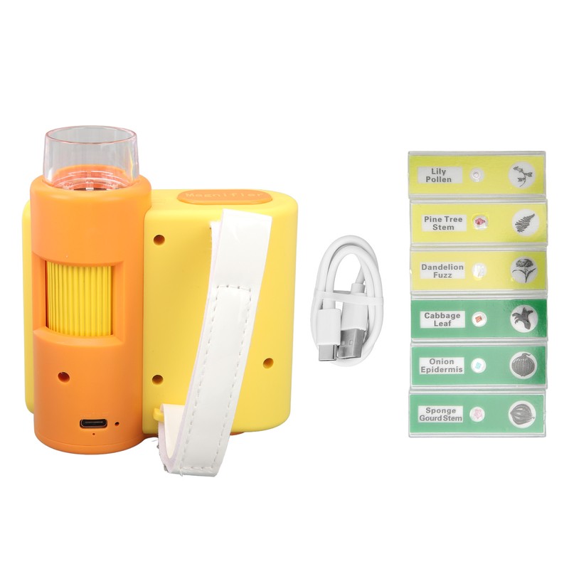 Kids Microscope Camera 2in Screen 1000X Magnification Adjustable LED 1080P