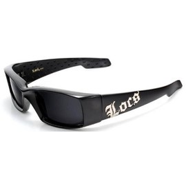 LOCS Sunglasses Hardcore Black Dark Lens OG Stylish Square 0152 w Bag