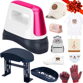 Hat Heat Press，Hat Press， Mini Heat Press，Hat Press Heat Machine for Caps，Heat Press Machine for t Shirts，6.2 * 3.3 in Curved Ceramic-Coated Heat Plate, Easy Temperature Control with Safety Base (A)