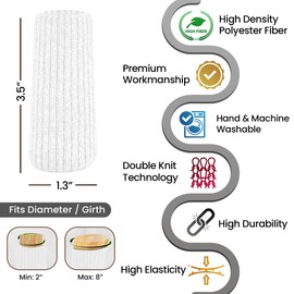 48 Pcs White Premium Chair Leg Socks Protectors for Hardwood Floors - Not Falling Off - Easy to Put On - Fits Round and Square Legs - High Elastic Bar Stool Leg Covers - Furniture Pads for All Shapes