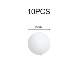 Pack of 10 White Balloons Wedding 24 Inch Latex Balloons Party Balloons Helium Giant Balloons Round Large Thick Balloons Biodegradable for Birthday Graduation Proposal Decoration