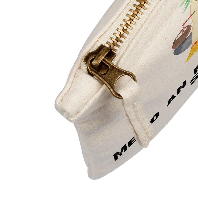 Mr. & Mrs. Panda Penguin Coconut Makeup Bag, White, Hand