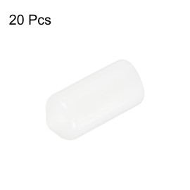 sourcing map 20pcs Rubber End Caps 10.5mm ID Vinyl Round Tube Bolt Cap Cover Thread Protectors White