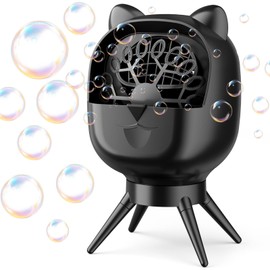 Bubble Machine for Kids,Automatic Rotation Bubble Maker 1800mAh Rechargeable Battery, 500ml Large Tank 2 Speed Control Type-C Charge Bubble Toys for for Kids, Weddings, Birthday Parties
