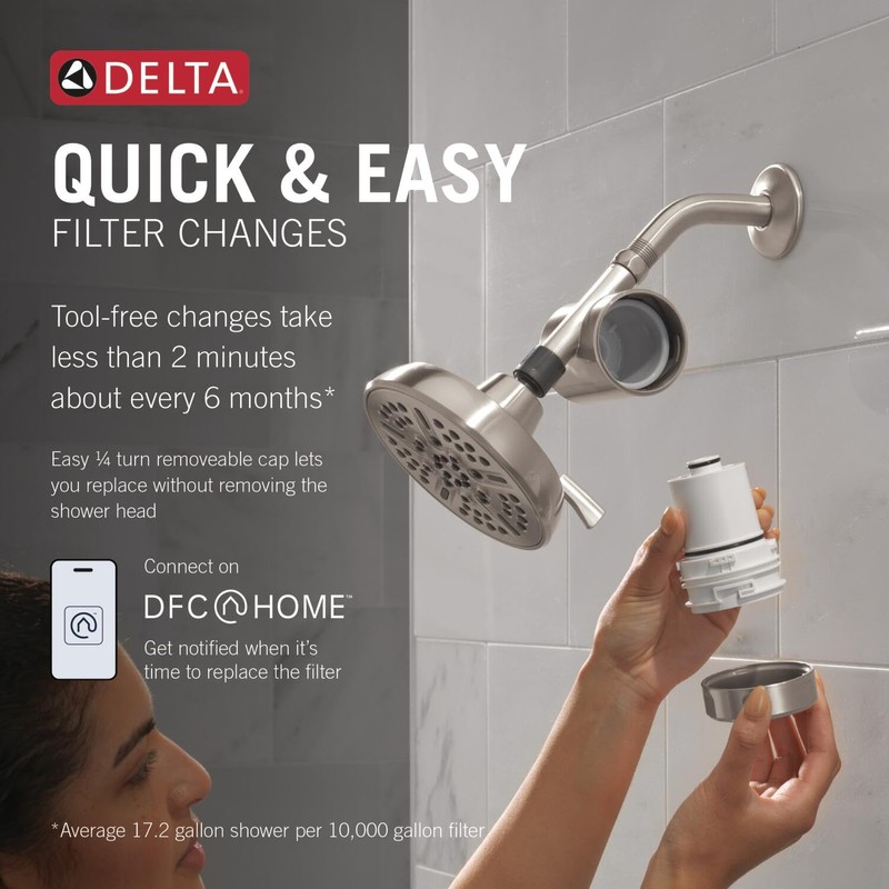 Delta Faucet Clarifi Standard Shower Filter Attachment with Filter, Shower