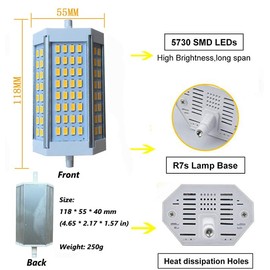 ALQFFHL R7S 118mm LED Bulb 30W, Dimmable J Type Double Ended Flood Light, 200W 300W Halogen T3 Replacement, 120V 3000 Lumen, Wall Security Floor Standing Lamp for Work and Home, 4000K Natural White