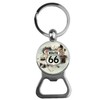 Keyring Bottle Opener Compatible with Route 66 Colour Silver and
