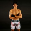 Tuff Muay Thai Boxing Shorts Double Tigers (White, XL)