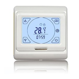 Thermostat E91 mit LCD-Touchscreen 16A - Digitales Raumthermostat programmierbar mit Internem Temperatursensor und Bodenfühler - Heizungssteuerung für Fußbodenheizung.