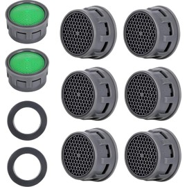 20 Sets Kitchen Faucet Aerator Replacement with Gasket Flow Restrictor Insert Faucet Aerators Replacement Parts for Bathroom(Green,2.2 GPM)