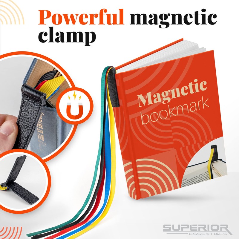 Superior Essentials Magnetic Bible Bookmark - Genuine Leather, Attachable Bible