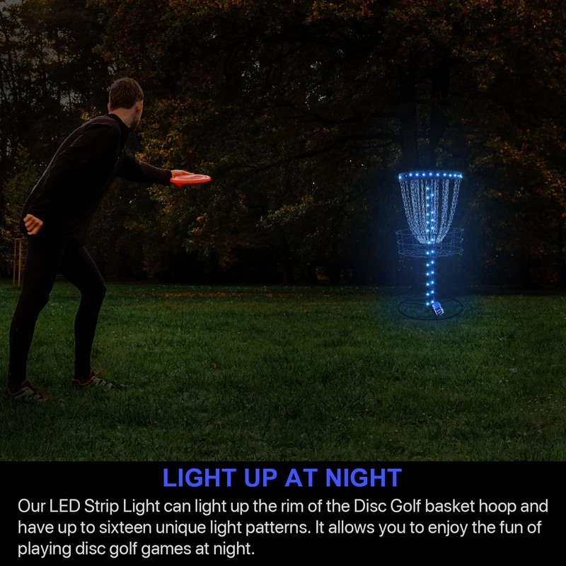 Waybelive LED Disc Golf Lights, Remote Control Disc Golf Rim
