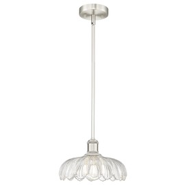 FEMILA 10.4" Brushed Nickel Pendant Lighting, Flower Glass Pendant Light Vintage Light Fixtures for Bedroom Hotel Dining Room, 4FJX82MIL BN