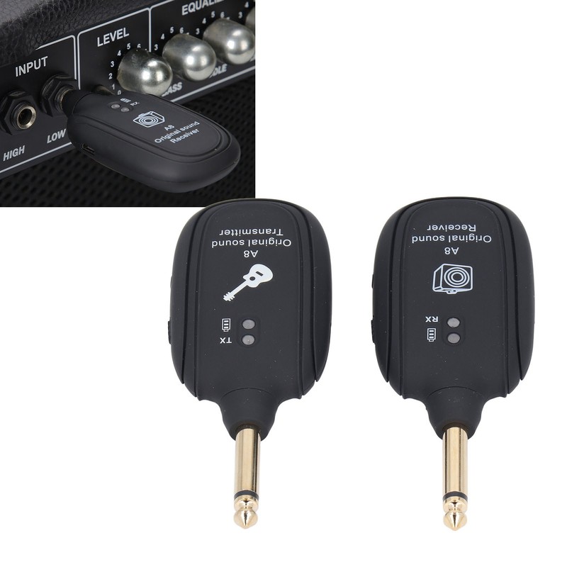 Electric Guitar Transmitter Receiver Set 6.35mm Rechargeable Wireless Guitar System