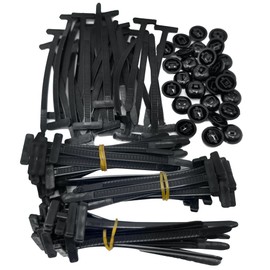 100PCS Nylon Cable Tie Buckles – Self-Locking Automotive Push Pin Clips, UV-Resistant Zip Tie Fasteners for Car Fender, Bumper, Trim & Splash Shield | Heavy-Duty T-Head Clips for Garage & Home Repairs