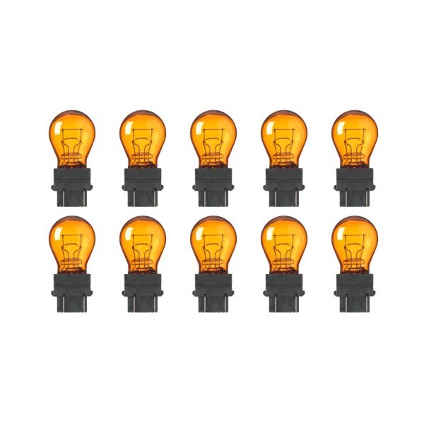 CEC Industries #4157NALL (Amber) Long Life Bulbs, 12.8/14 V, 28.54/8.26 W, W2.5x16q Base, S-8 shape (Box of 10)