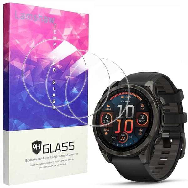 Lamshaw Compatible for Garmin Fenix 8 47mm Screen Protector, [3