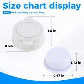 FECTOP 4569 Pool Drain Plug Cap, 1/3 inch Exhaust Valve Cap & Plug Replacement for Intex 10043 & 10044 Pools Valve Cap and Plug Air Drain Plug Cap Seal for Pools (4 Pcs)