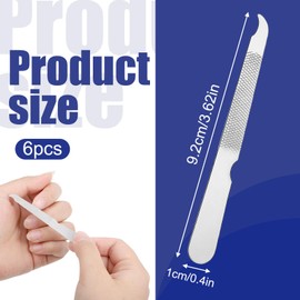 12 Pcs Metal Nail Files, Fingernail Files 3.6’’ Stainless Steel Thin Durable Nail File with Curved Sharp Pointed Tip Fingernail File