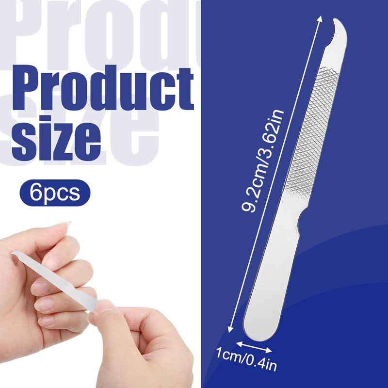 12 Pcs Metal Nail Files, Fingernail Files 3.6’’ Stainless Steel