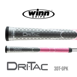 Winn Grips Dri-Tac 13 Piece Ladies/Men's Undersize (-1/32") Dark Gray/Pink Golf Grip Bundle