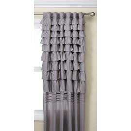 Cortinas para Ventana de Tela de diseño Inteligente, Color Gris, Estilo Informal, con Dobladillo para Barra, para Dormitorio, con Solapa Trasera, 130 x 200 cm, Paquete de 1 Panel