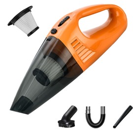 YODANCELEAPS Handheld Vacuum Cordless Portable Rechargeable Strong Suction Car Vacuum Cleaner Powerful Hand Held Vacuum Cleaner with Multi Accessories for Home Office Auto Car Pet (Orange)