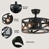 MOOONICHE Caged Ceiling Fan with Lights, Modern Enclosed Ceiling Fan