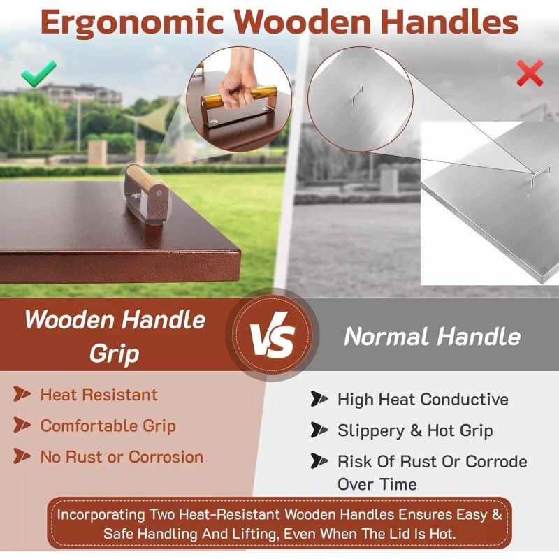 FEBTECH Firepit Lid Compatible for Tiki Brand - 21.5 Smokeless