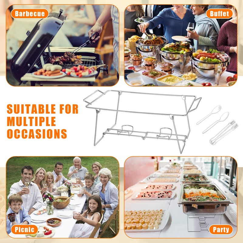 Geosar 32 Pack Wire Buffet Rack Stand Folding Chafing Stand