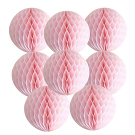 Happy Spring Honeycomb Balls, Set of 8 (10cm, Pale Pink)